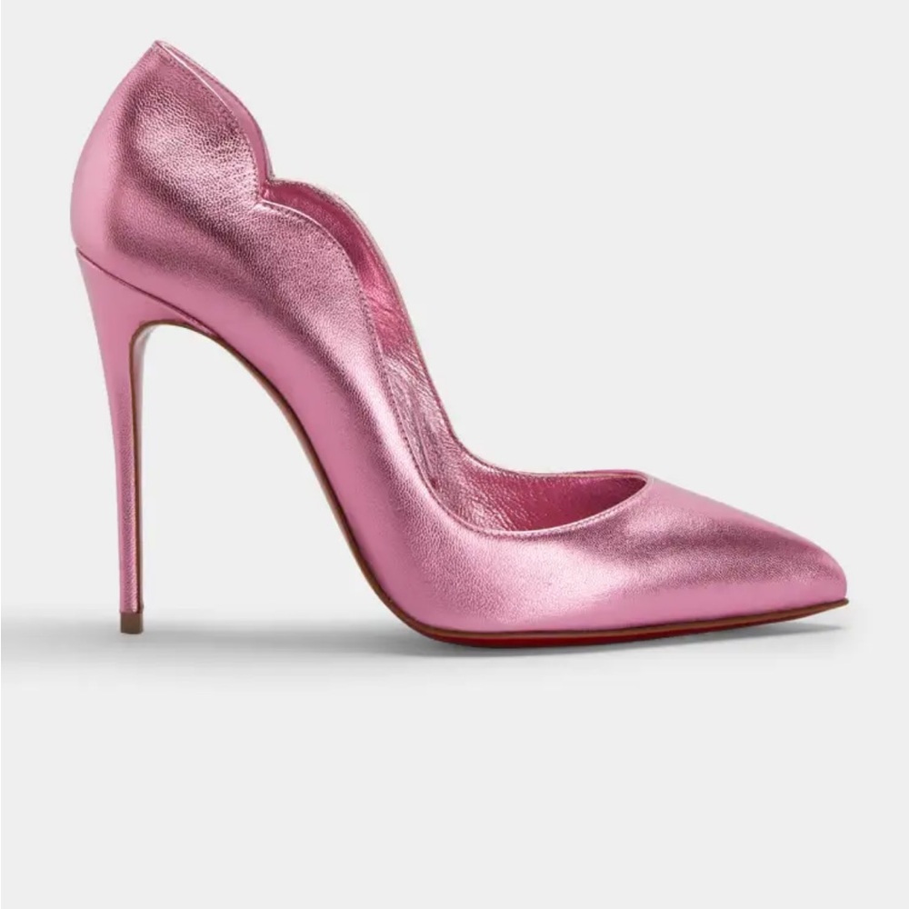 Hot Chick Red Sole Metallic Leather Pumps